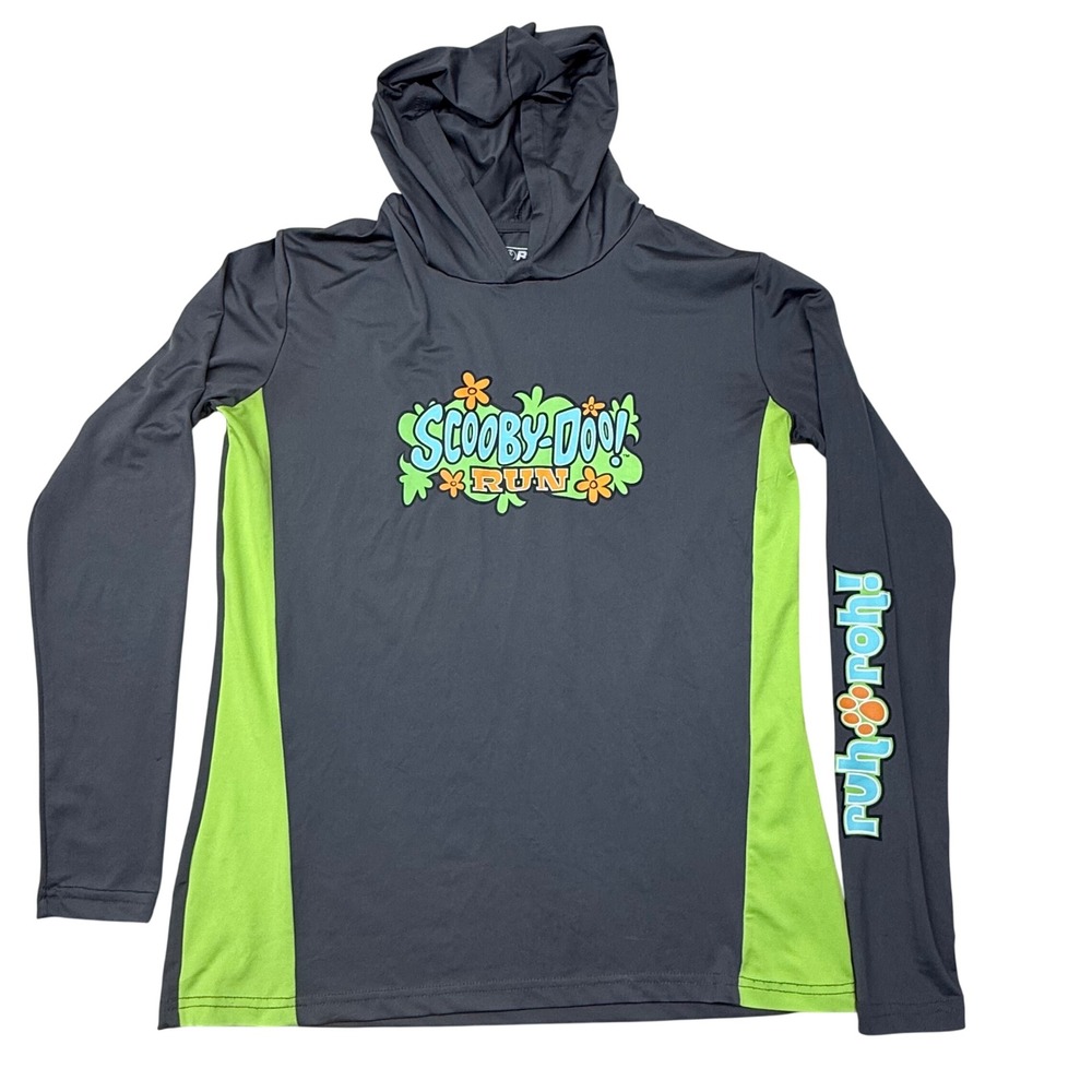 Running Man Scooby-Doo! Run Womens Gray Green Performance Hoodie Medium HF000217